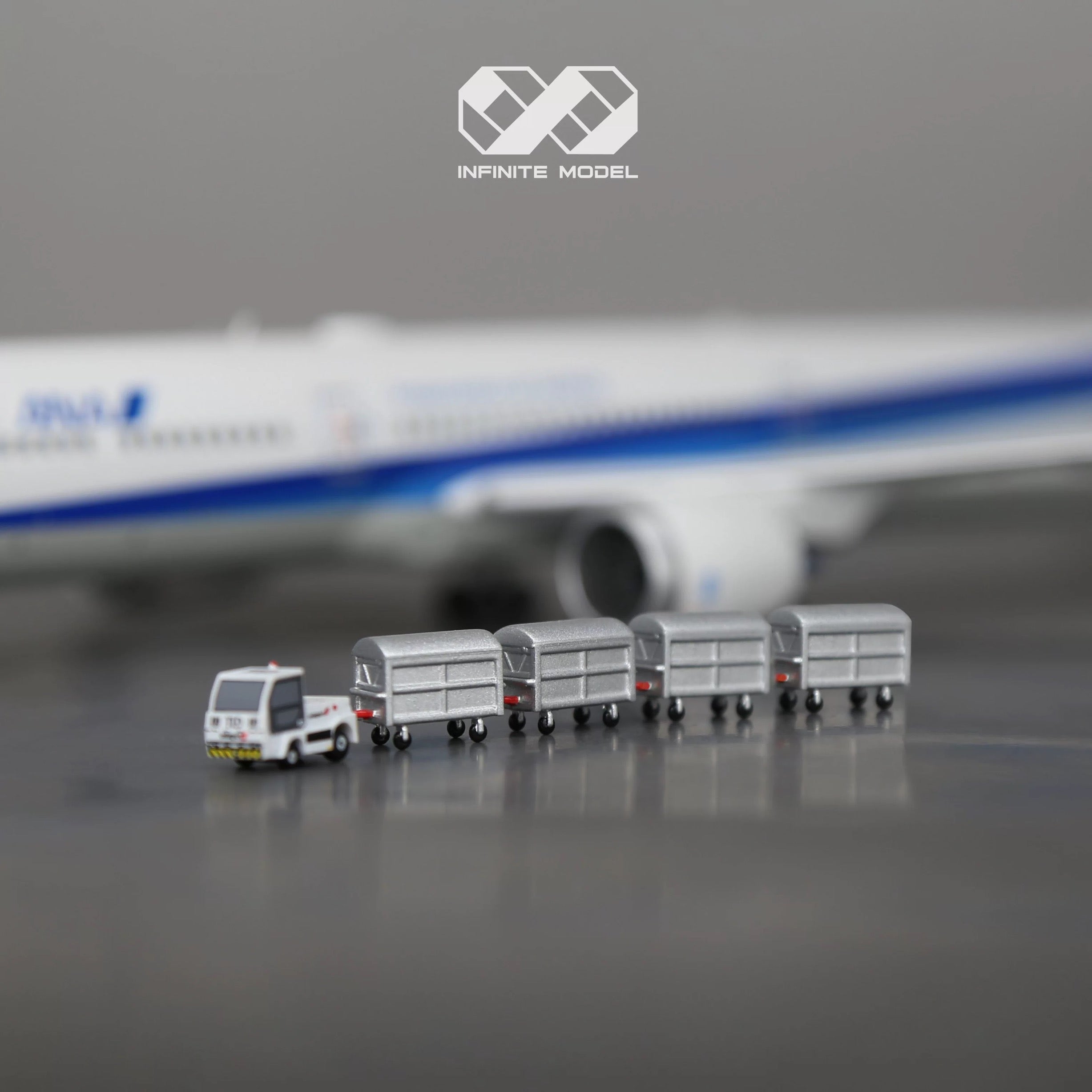 1/200 Airport 4 pcs of Container load Finished Printed 3D Model
