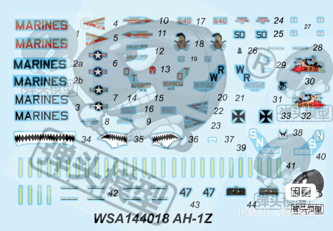 Preorder 1/144 AH-1Z Viper Attack Helicopter Model Assembling 3D Printed Model