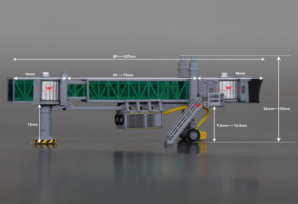 Scale 1:400 Passenger Boarding Bridge Model 3D Printed Finished