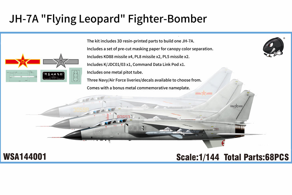 Preorder 1/144 JH-7A Fierce Phantoms combat bomber Assembling 3D Printed Model